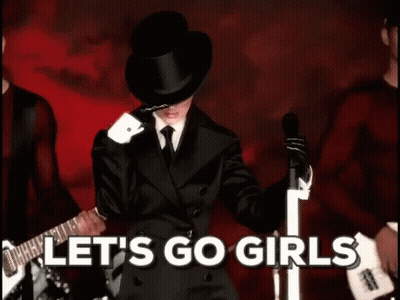 Woman With Veil Says Let's Go Girls GIF