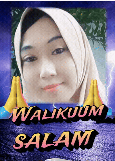 Woman With Walikuum Salam Text GIF