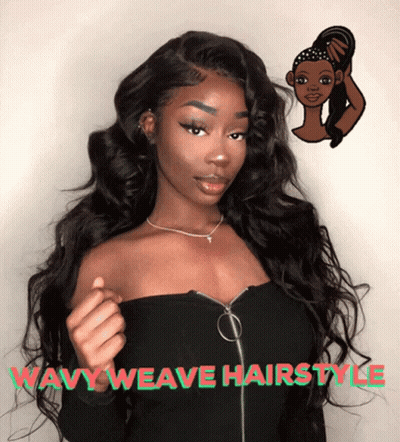 Woman With Wavy Hair And Black Top GIF