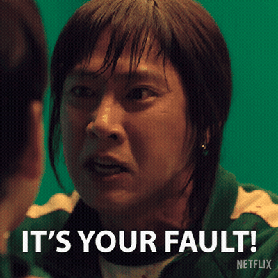 Woman With Wet Hair Saying It's Your Fault GIF