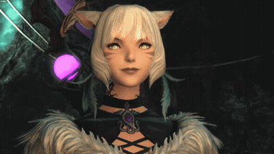 Woman With White Hair And Cat Ears In Black Top GIF