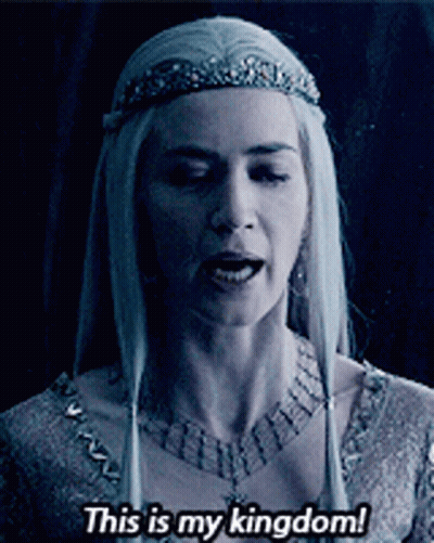 Woman With White Hair And Tiara Says This Is My Kingdom GIF