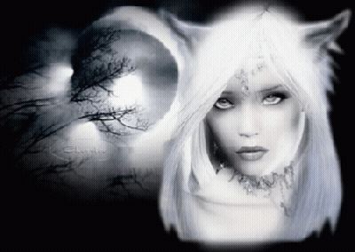 Woman With White Hair And Wolf Ear GIF