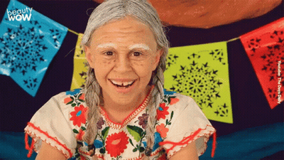 Woman With White Paint On Face Smiling Beauty Wow GIF