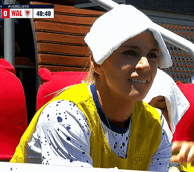 Woman With White Towel Scoreboard O Wal GIF