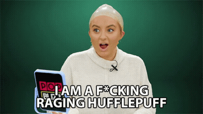 Woman With Wig Says I Am A F*cking Raging Hufflepuff GIF