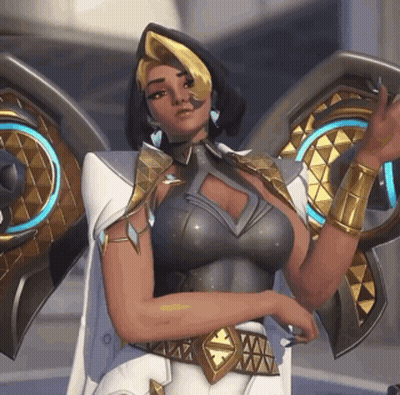 Woman With Wings And White Cape GIF