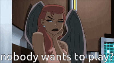 Woman With Wings Saying Nobody Wants To Play
