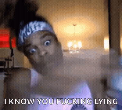 Woman With Wolf Headband Saying I Know You Fucking Lying GIF