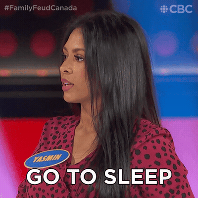 Woman With Yasmin Name Tag Saying Go To Sleep GIF