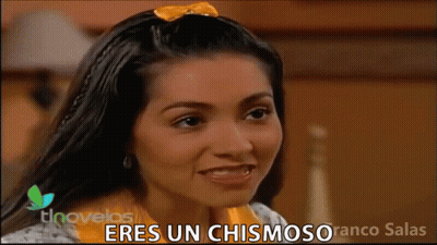 Woman With Yellow Bow Saying Eres Un Chismosoro GIF