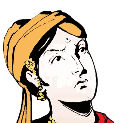 Woman With Yellow Turban Sticker