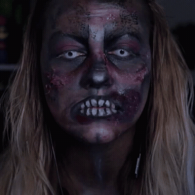 Woman With Zombie Makeup GIF