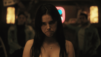 Woman Without Shirt By Neon Sign 8 GIF