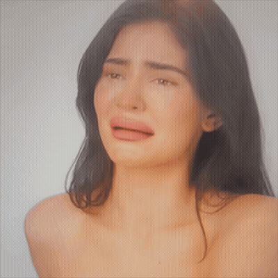 Woman Without Shirt Crying Mouth Open GIF