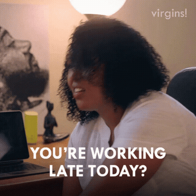Woman Working Late At Laptop GIF