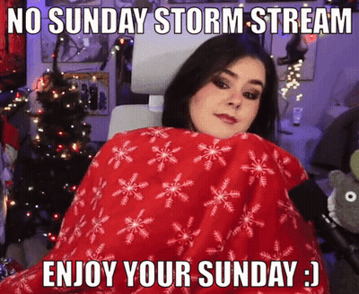 Woman Wrapped In Red Blanket With Snowflakes No Sunday Storm Stream Enjoy Your Sunday GIF