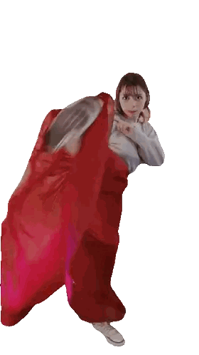 Woman Wrapped In Red Blanket Sticker