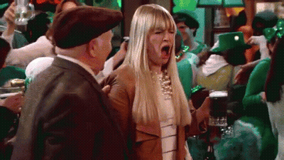 Woman Yawning Man Holding Beer GIF