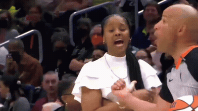 Woman Yelling At Referee During Basketball GIF