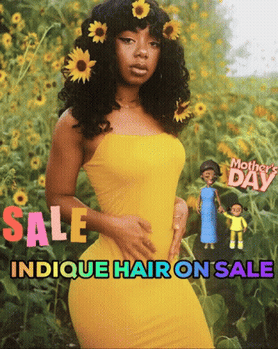 Woman Yellow Dress Sunflowers Sale Indicque Hair GIF