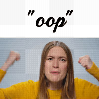 Woman Yellow Sweater Funny Face Oops Sign GIF