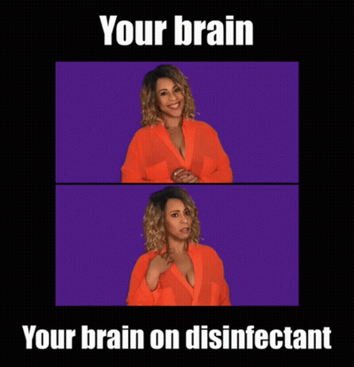 Woman Your Brain On Disinfectant GIF
