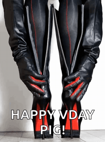 Woman Zipping Red High Heels GIF