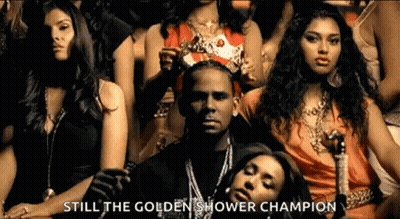 Women Around Man With Still The Golden Shower Champion GIF