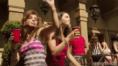 Women Dancing And Drinking Red Cups GIF