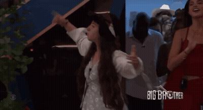 Women Dancing In Front Of Big Brother Sign GIF
