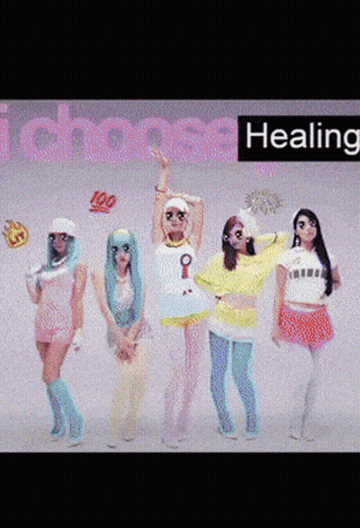 Women Dancing In Front Of Choose Healing Sign GIF