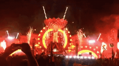 Women Dancing In Front Of EDC All Are Welcome Sign GIF