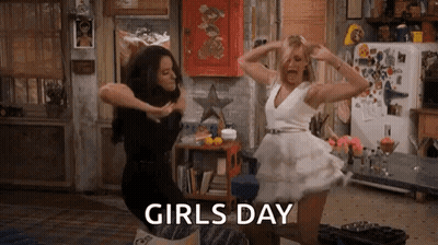 Women Dancing In Living Room GIF
