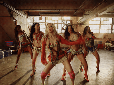 Women Dancing In Room With Fan GIF