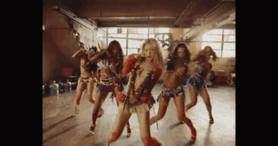 Women Dancing In Room With Fan GIF