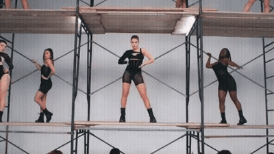 Women Dancing On Scaffolding GIF