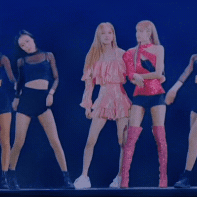 Women Dancing On Stage With Pink Dress GIF