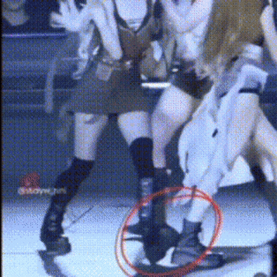 Women Dancing On Stage With Red Circle Around Feet GIF