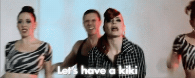 Women Dancing Saying Let's Have A Kiki GIF
