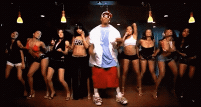 Women Dancing With Man In I Love NYC Shirt GIF