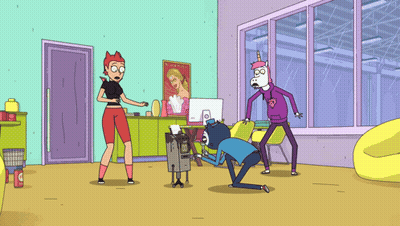 Women Dancing With Man In White Suit GIF
