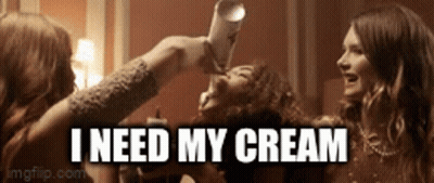 Women Drinking From Cups Saying I Need My Cream GIF