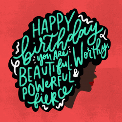 Women Empowerment Happy Birthday Queen Greeting Text GIF