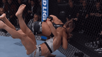 Women Fighting In UFC Cage GIF
