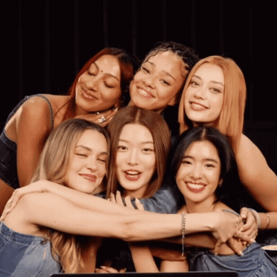 Women Hugging And Smiling GIF