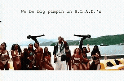Women In Bikinis Dancing On Boat With Man GIF