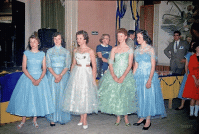 Women In Blue And Green Dresses GIF