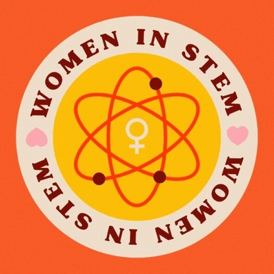 Women In STEM Logo With Female Symbol GIF