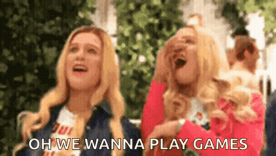 Women Laughing Saying Oh We Wanna Play Games